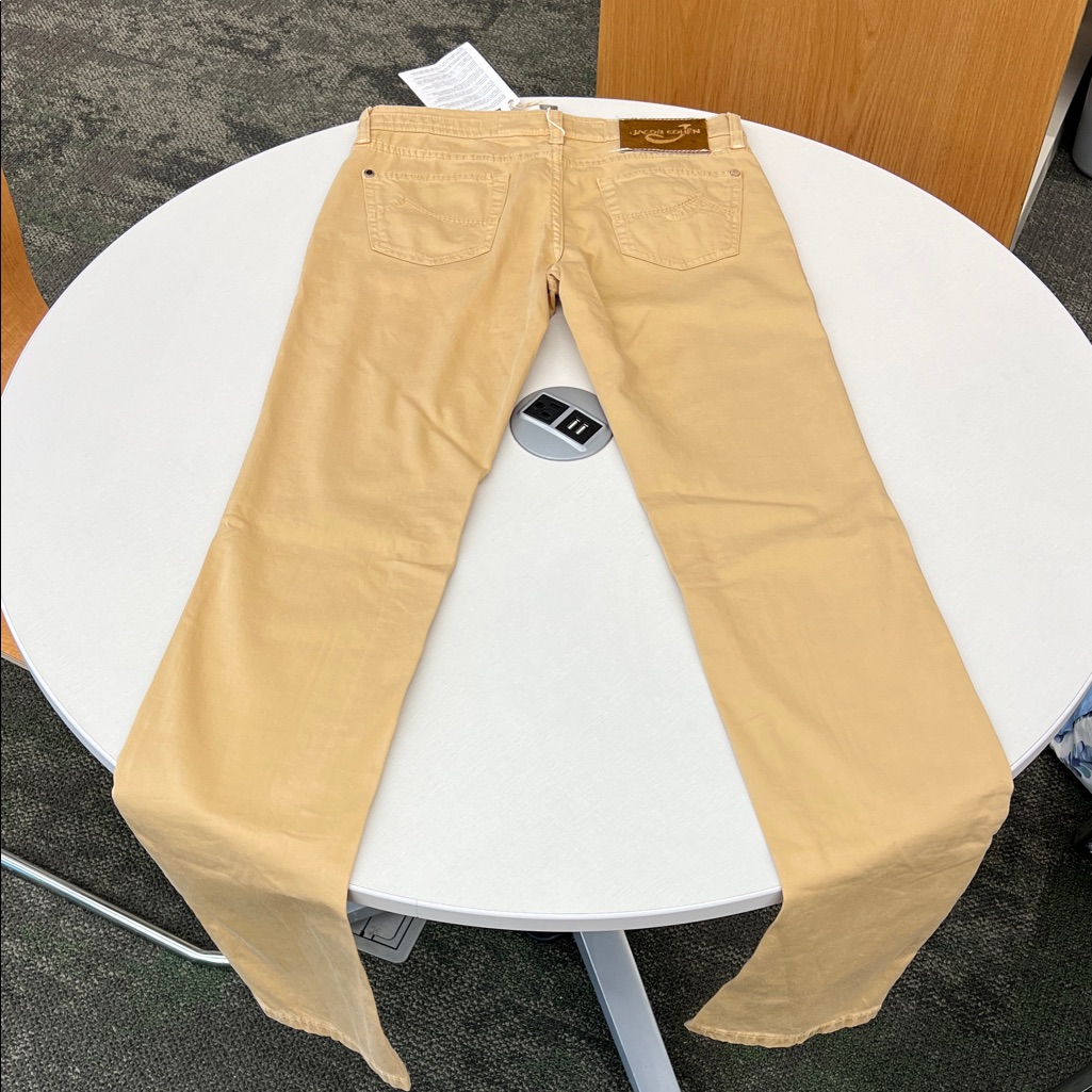 Jacob Cohen Tan Mustard Straight Leg Slim Fit Jeans Denim Pants Trousers Size 27